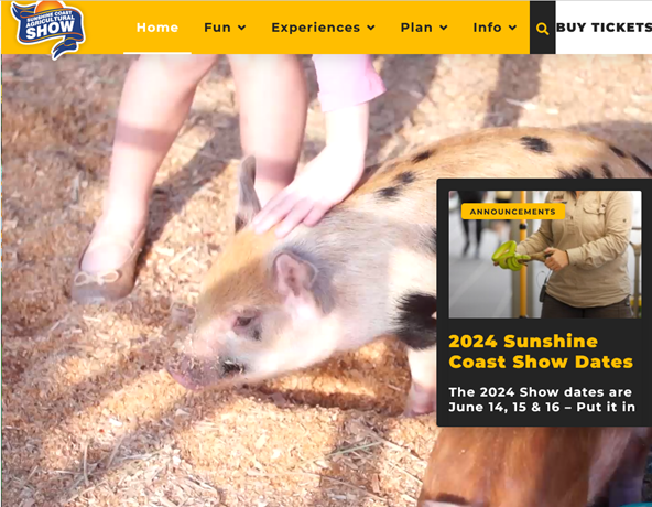 screenshot of a agricultural website